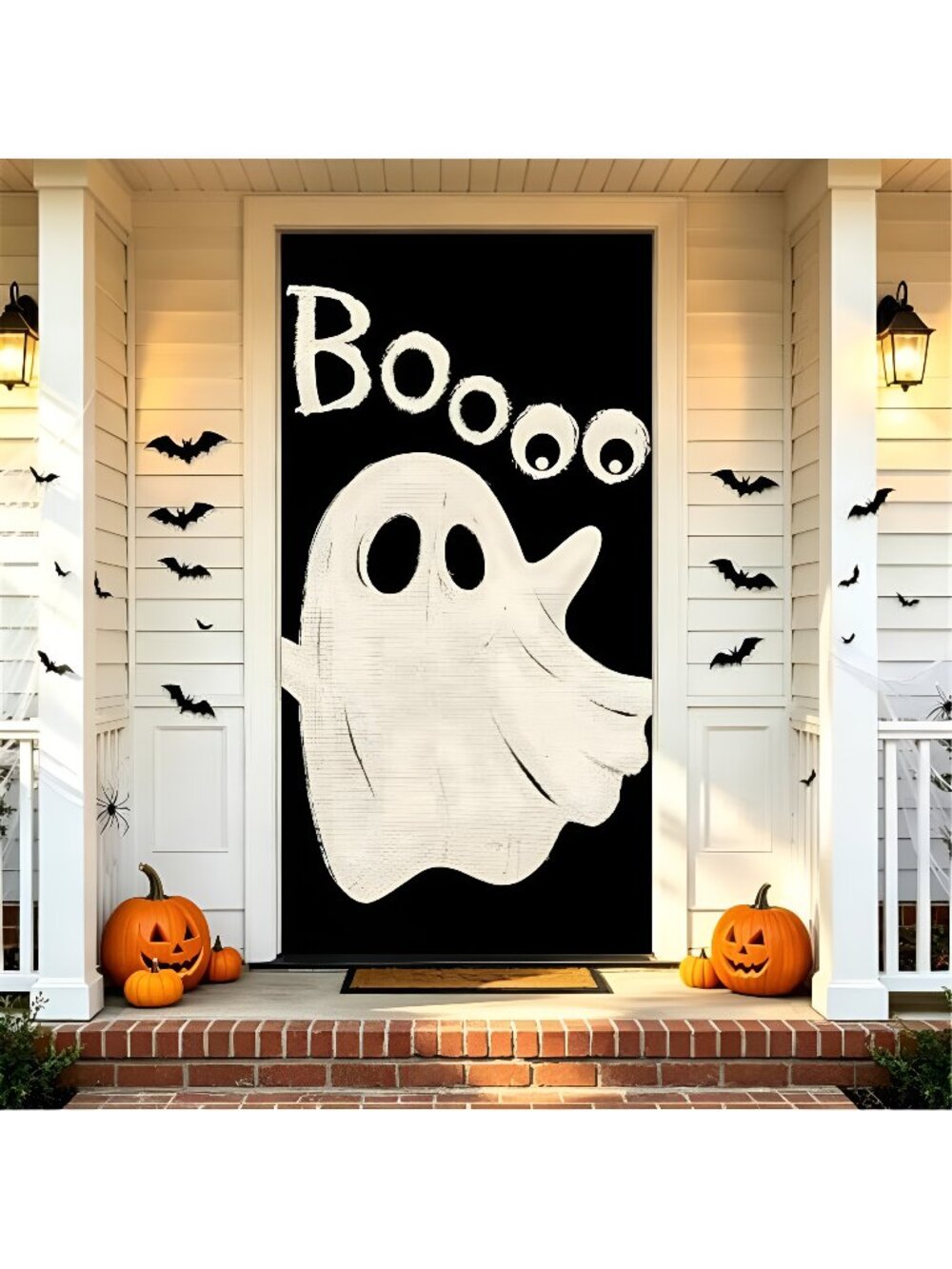 Halloween Door Cover - Cute Spooky Boo Ghost Door Banner, 71"X35"